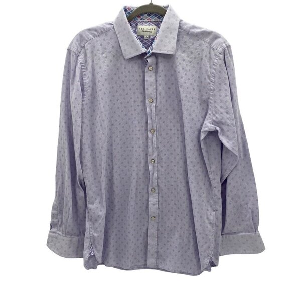 Ted Baker Endurance Lavender Long Sleeve Button Down Shirt - Picture 1 of 6